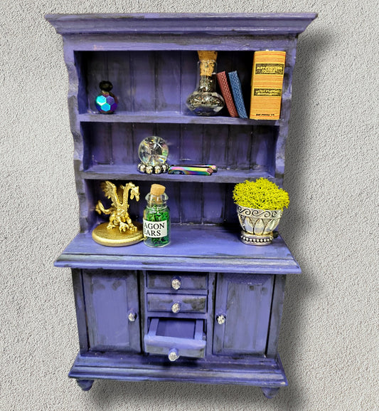 creepy dollhouse furniture hutch baker's rack curio china cabinet buffet goth