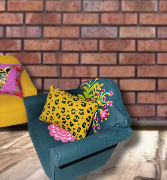 Handpainted dollhouse miniature Sofa Couch set 1:12 scale